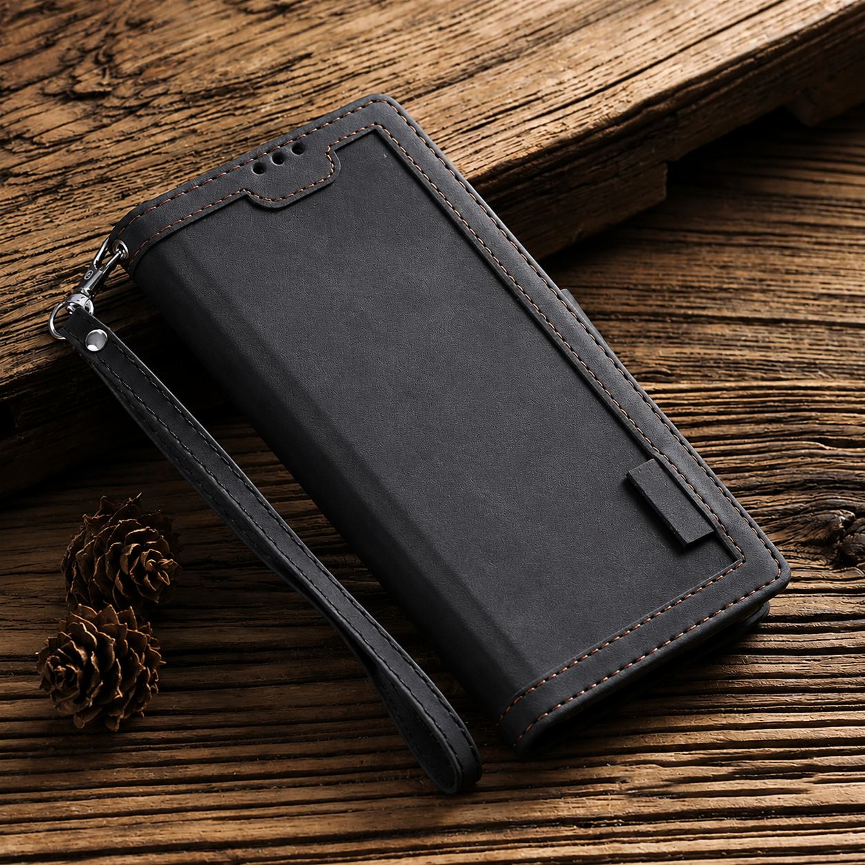 Luxury Leather Flip Case – Premium Wallet Cover, Magnetic Closure, Card Slots, Shockproof Protection, Elegant Design for iPhone