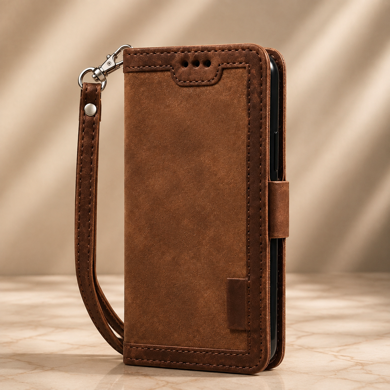 Luxury Leather Flip Case – Premium Wallet Cover, Magnetic Closure, Card Slots, Shockproof Protection, Elegant Design for iPhone