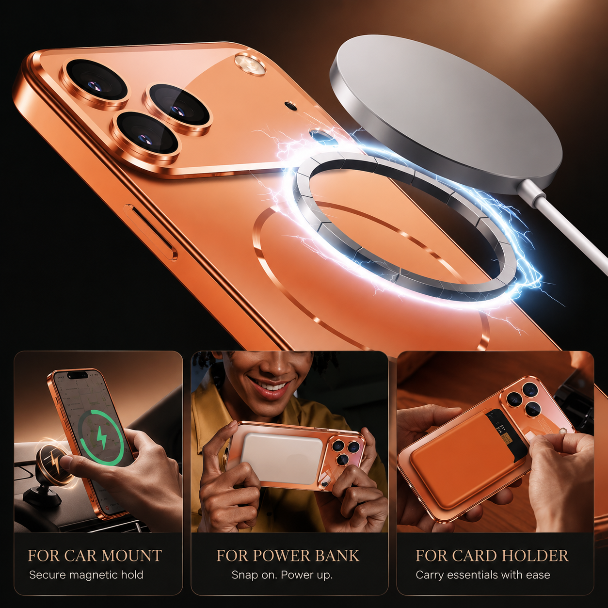 Luxury iPhone Case MagSafe Compatible Magnetic Shockproof Cover Camera Lens Protection Ultra Thin Anti Glare Nano Matte Hard Back Full Coverage