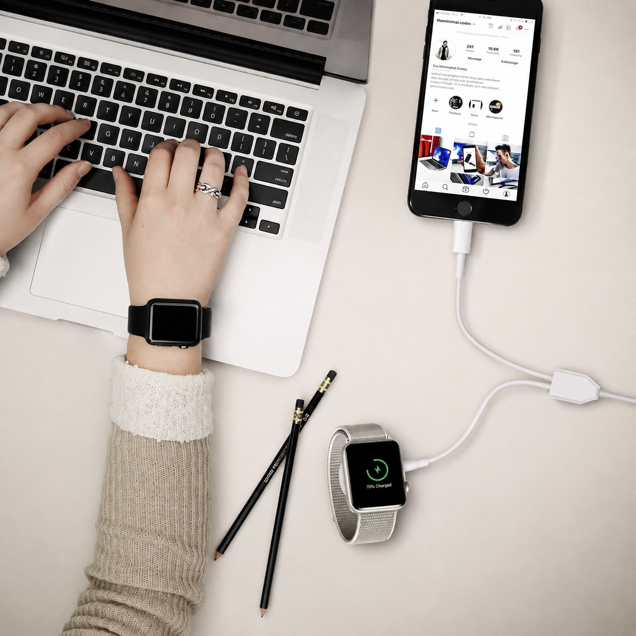 Premium 2-in-1 Magnetic Wireless Charger Cable USB-A Fast Charging Cord Smart Chip Protection Strong Magnetic Charging Compatible with iPhone