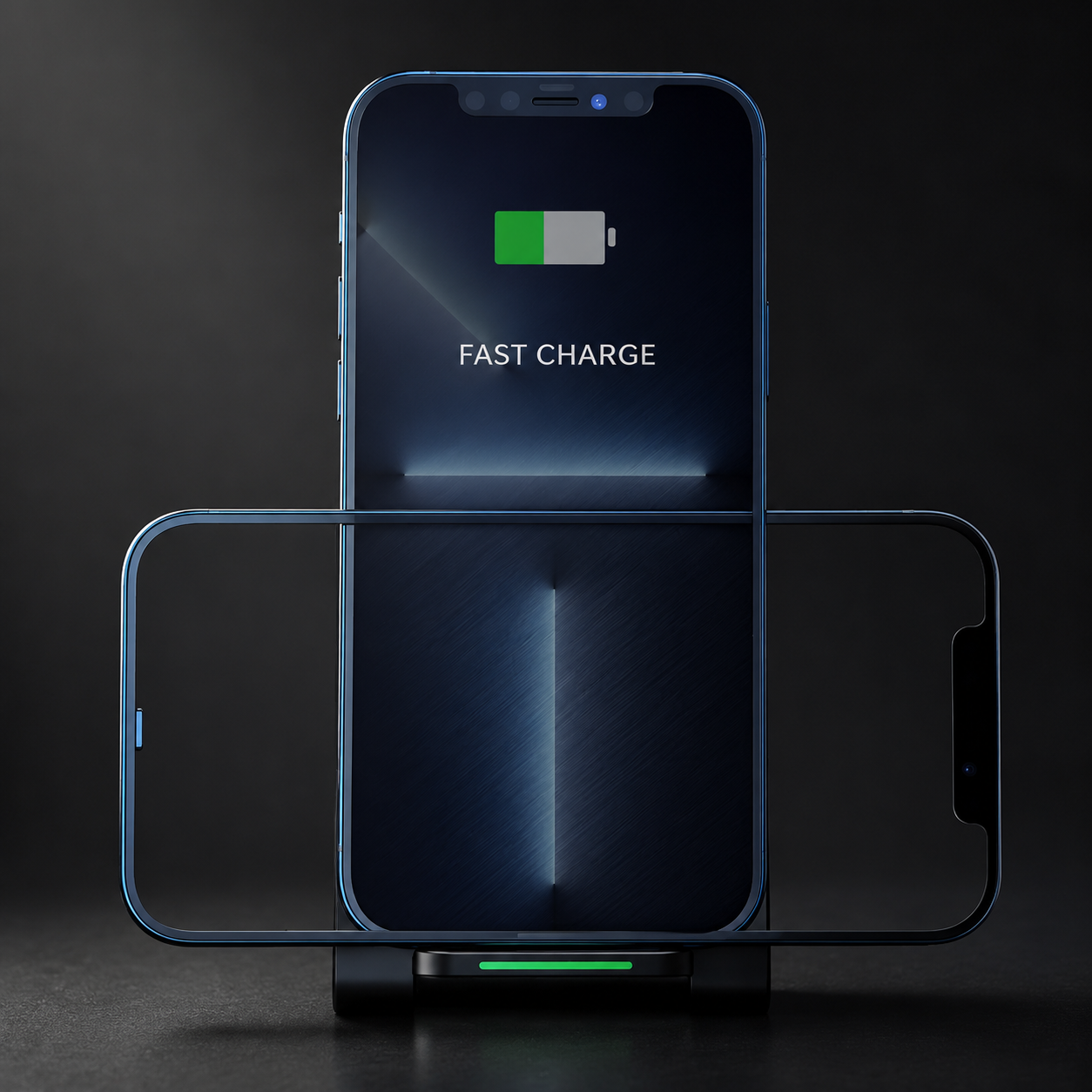 Premium 30W Wireless Charger Stand Fast Charging Foldable Phone Charging Stand USB C Vertical Horizontal Viewing Compatible with iPhone Travel Design