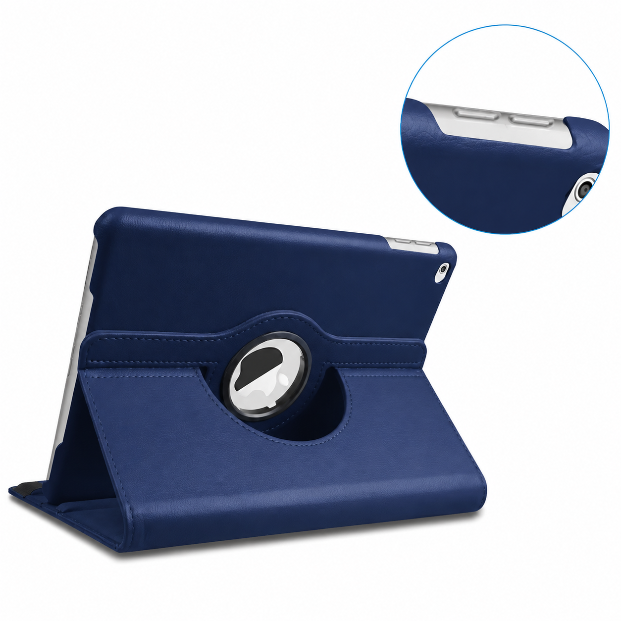 Premium 360° Rotating PU Leather iPad Case Smart Cover Auto Sleep Wake Shockproof Protective Stand Multi-Angle Tablet Case Compatible with iPad