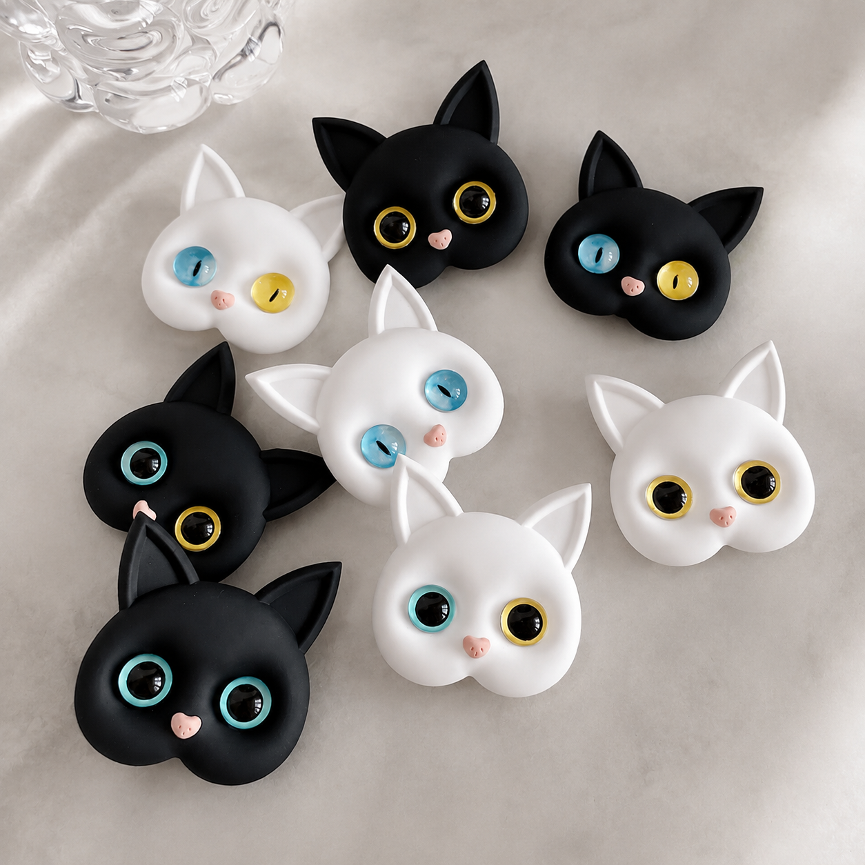 Premium 3D Cat Phone Grip Holder Korean INS Style Air Sac Griptok Finger Ring Stand Foldable Rotating Anti-Drop Phone Accessory Compatible with iPhone