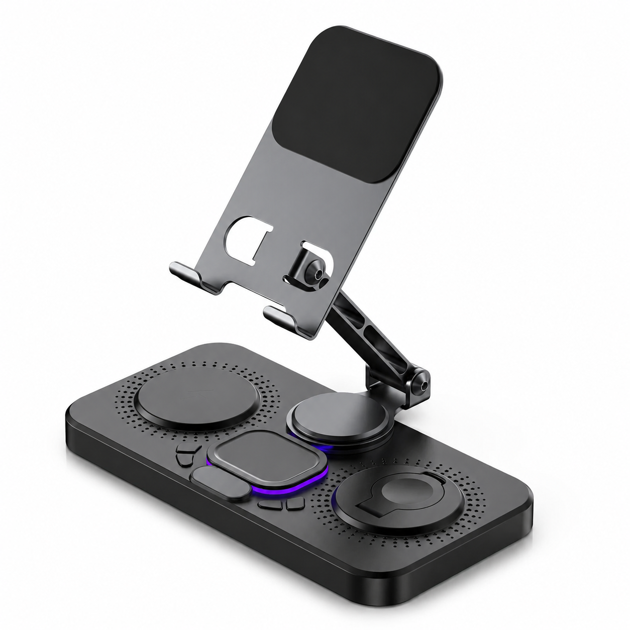 Premium 4 in 1 Magnetic Wireless Charging Station 15W Fast Charging Foldable Charger Stand for Phone Watch Earbuds LED Compatible with iPhone