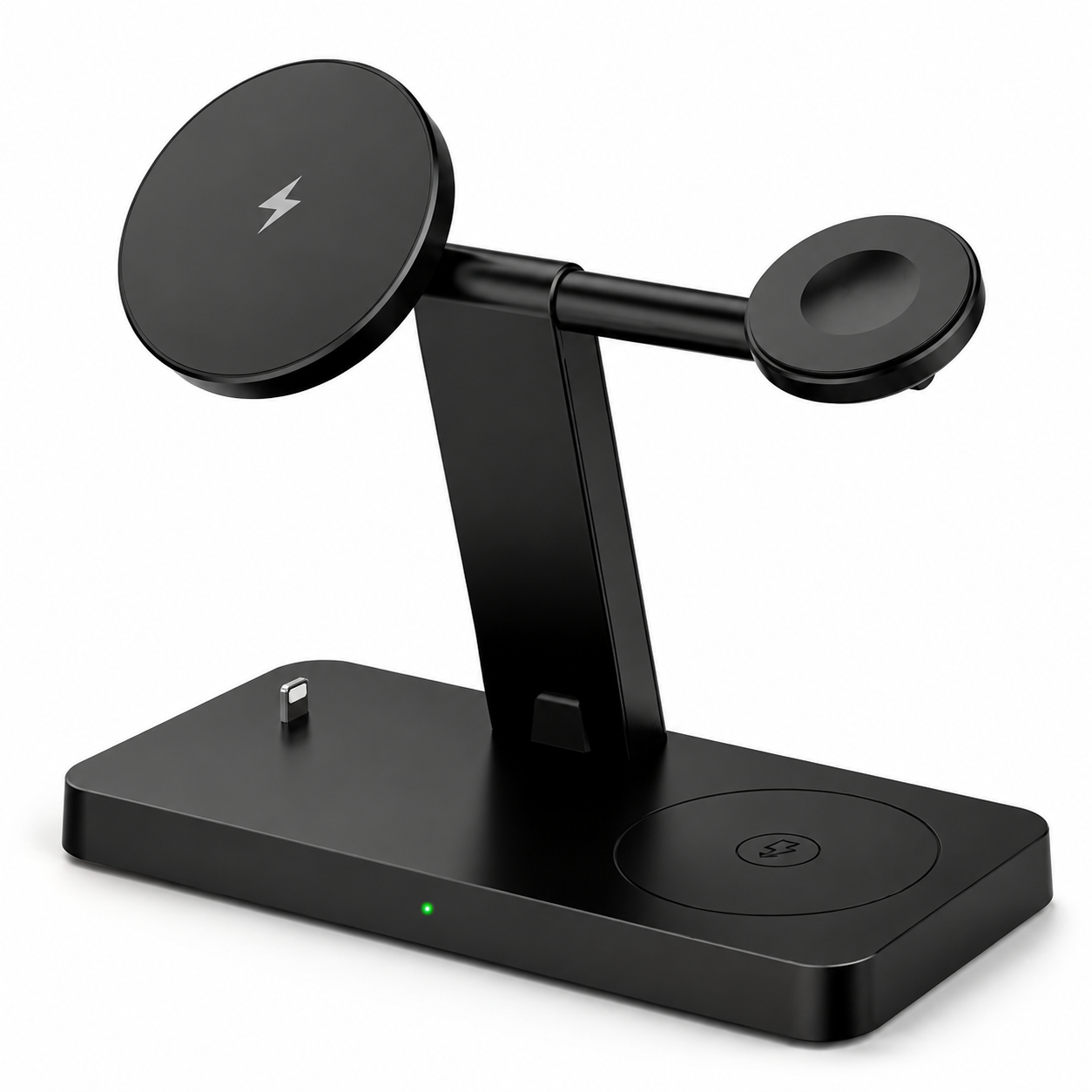 Premium 5 in 1 Magnetic Wireless Charging Station Foldable 30W Fast Qi Charger Stand LED Night Light USB Type C Multi Device Charging Compatible with iPhone