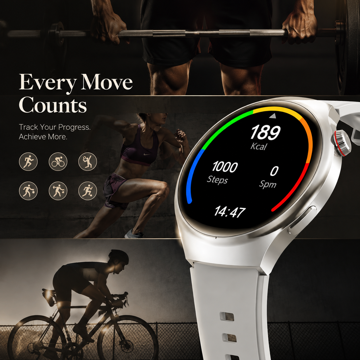 Premium AMOLED GPS Smart Watch 1.46 Inch HD Smartwatch Bluetooth Calling Fitness Tracker Heart Rate Sleep Monitor Wireless Charging NFC Compatible with iPhone