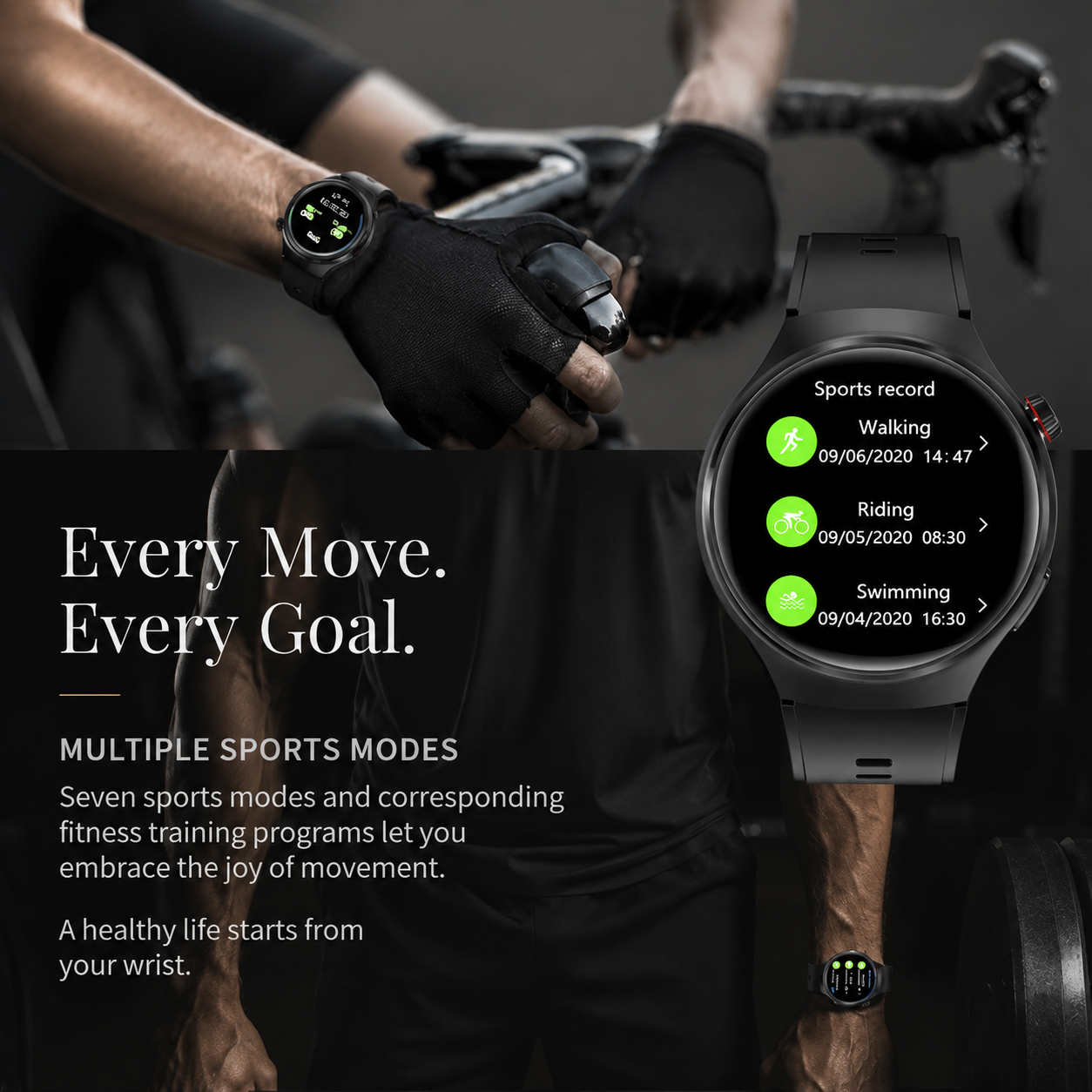 Premium AMOLED GPS Smart Watch 1.46 Inch HD Smartwatch Bluetooth Calling Fitness Tracker Heart Rate Sleep Monitor Wireless Charging NFC Compatible with iPhone