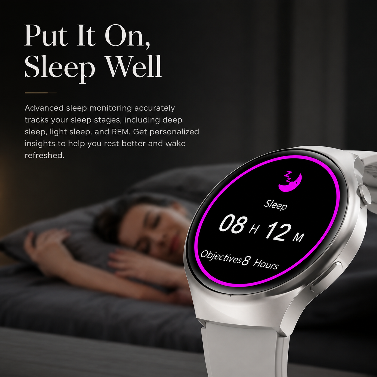 Premium AMOLED GPS Smart Watch 1.46 Inch HD Smartwatch Bluetooth Calling Fitness Tracker Heart Rate Sleep Monitor Wireless Charging NFC Compatible with iPhone