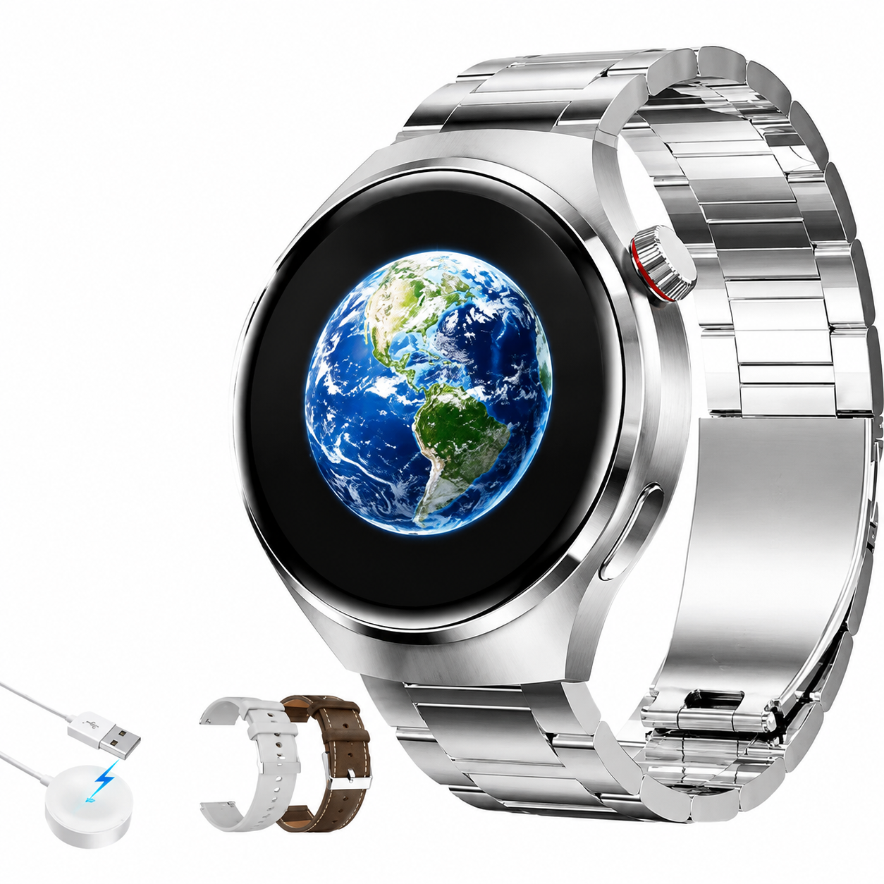 Premium AMOLED GPS Smart Watch 1.46 Inch HD Smartwatch Bluetooth Calling Fitness Tracker Heart Rate Sleep Monitor Wireless Charging NFC Compatible with iPhone