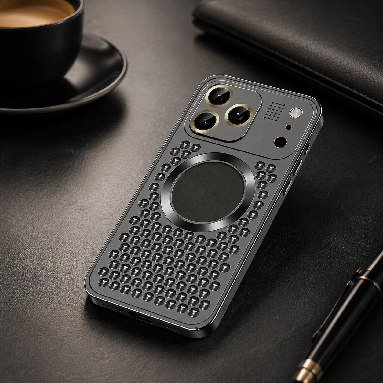 Premium Aluminum Alloy Magnetic iPhone Case – Heat Dissipation Metal Frame Cover with Shockproof Anti-Fall Protection and Camera Lens Guard