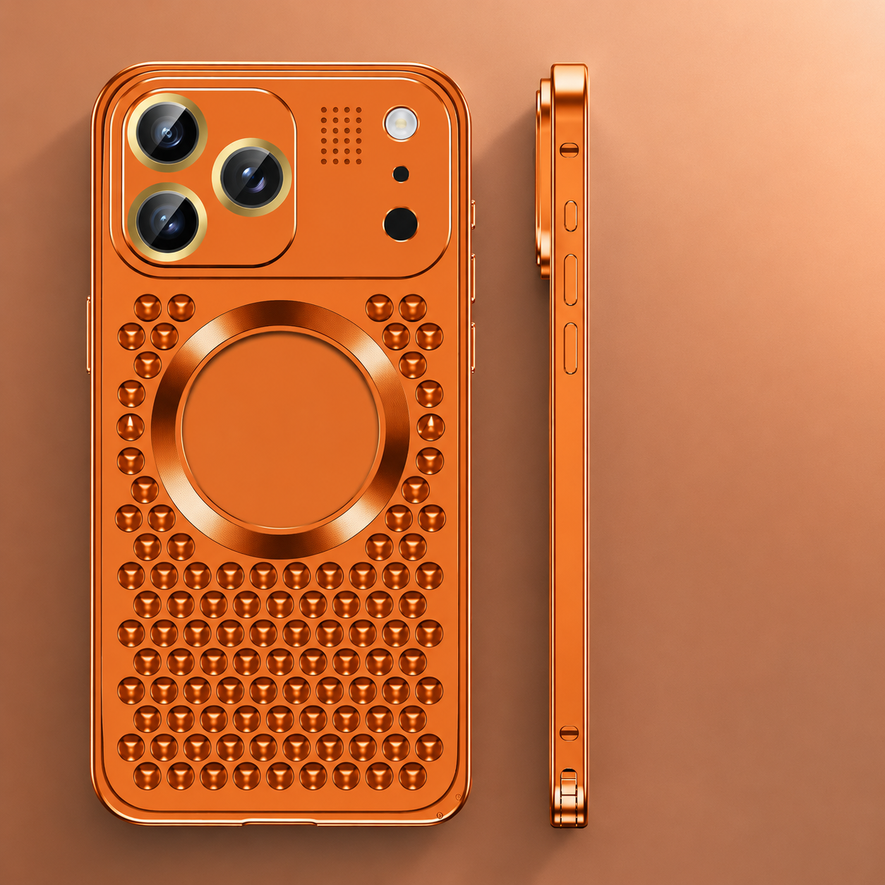 Premium Aluminum Alloy Magnetic iPhone Case – Heat Dissipation Metal Frame Cover with Shockproof Anti-Fall Protection and Camera Lens Guard