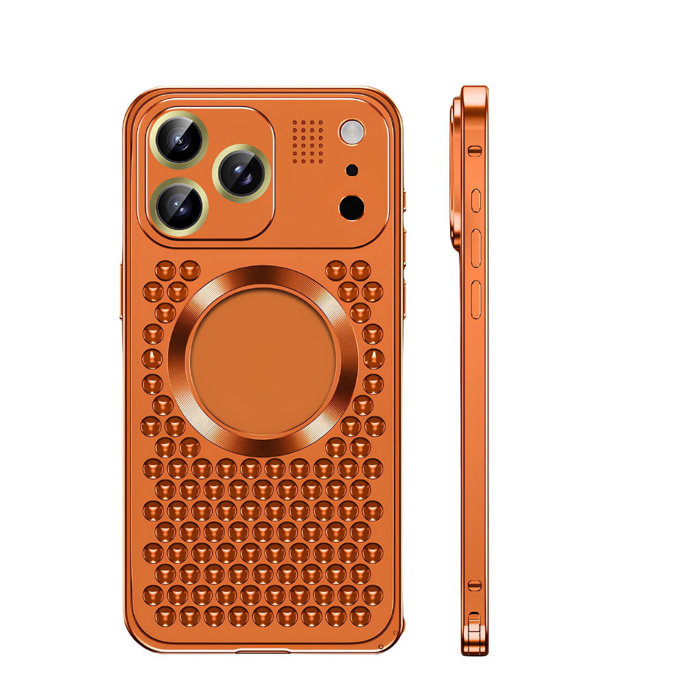 Premium Aluminum Alloy Magnetic iPhone Case – Heat Dissipation Metal Frame Cover with Shockproof Anti-Fall Protection and Camera Lens Guard