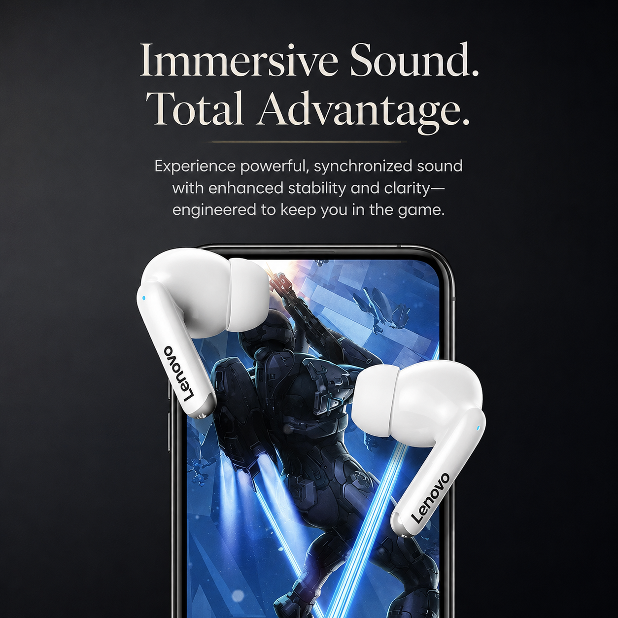 Premium Bluetooth 5.3 Wireless Earbuds Stereo In-Ear Headphones with Clear Microphone Secure Sport Fit Low Latency Compatible with iPhone