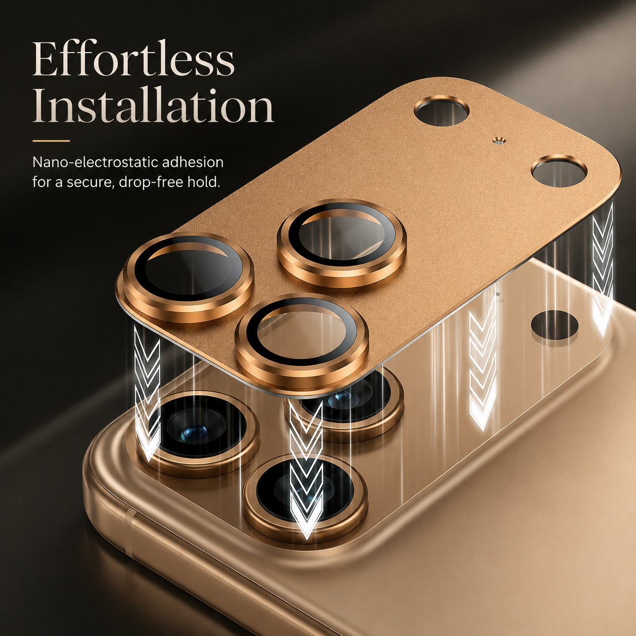 Premium Camera Lens Protector Tempered Glass Aluminum Alloy Metal Ring Full Coverage Scratch Resistant Anti Reflection Compatible with iPhone