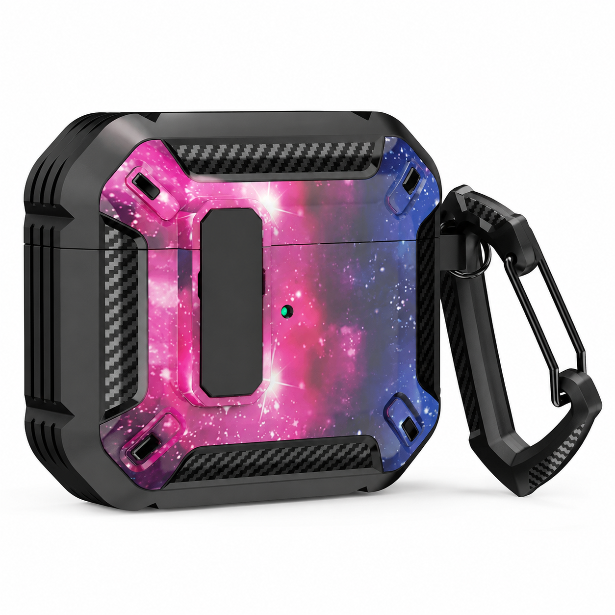 Premium Carbon Fiber AirPods Case Cover Shockproof TPU Protective Case Secure Lock Wireless Charging Anti-Scratch Compatible with AirPods