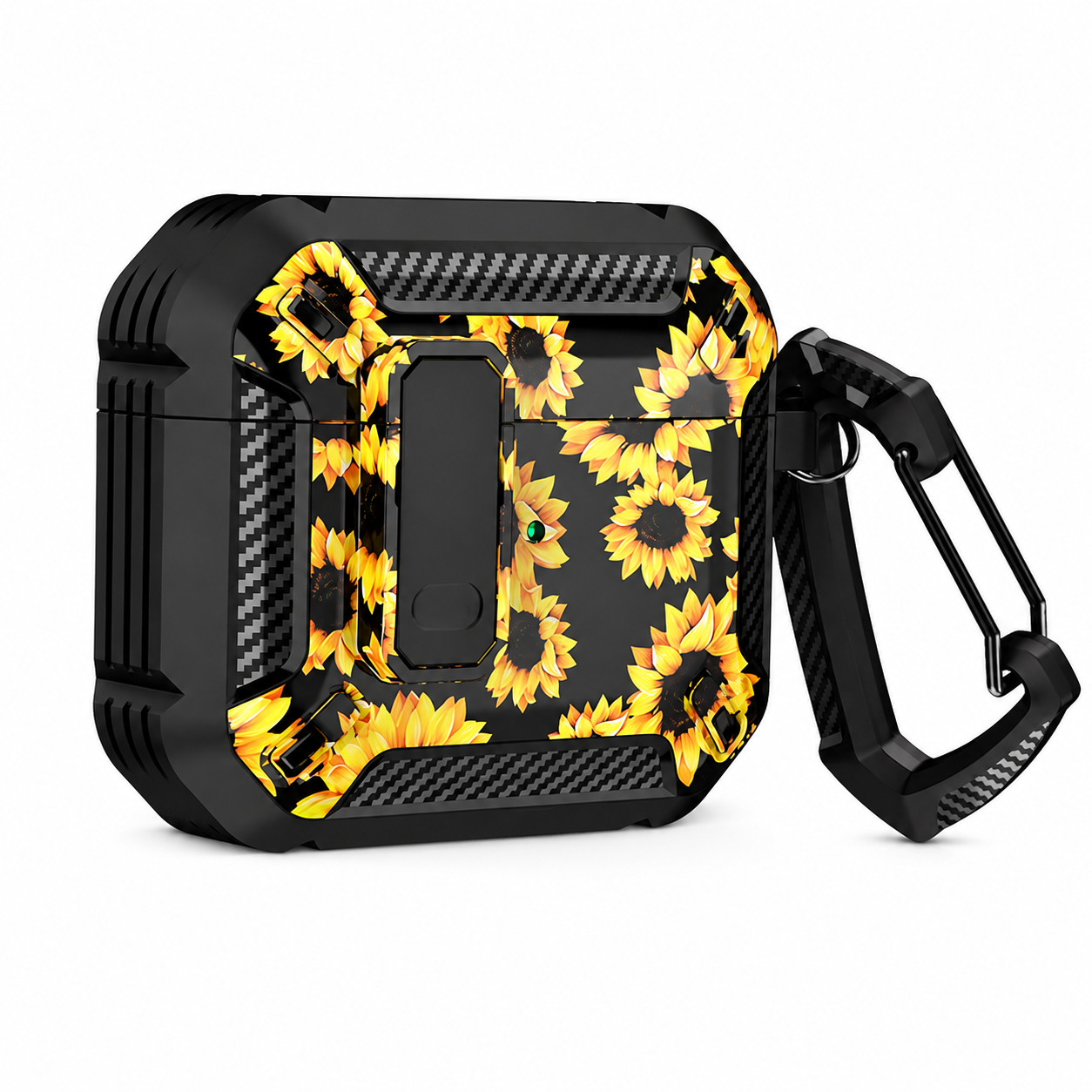 Premium Carbon Fiber AirPods Case Cover Shockproof TPU Protective Case Secure Lock Wireless Charging Anti-Scratch Compatible with AirPods
