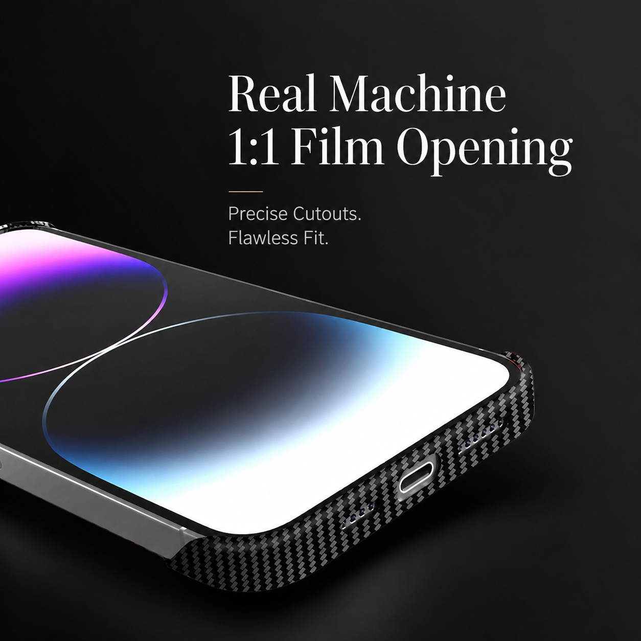 Premium Carbon Fiber MagSafe iPhone Case Frameless Magnetic Cover Magnifying Glass Design Slim Lightweight Shockproof Protective Cover