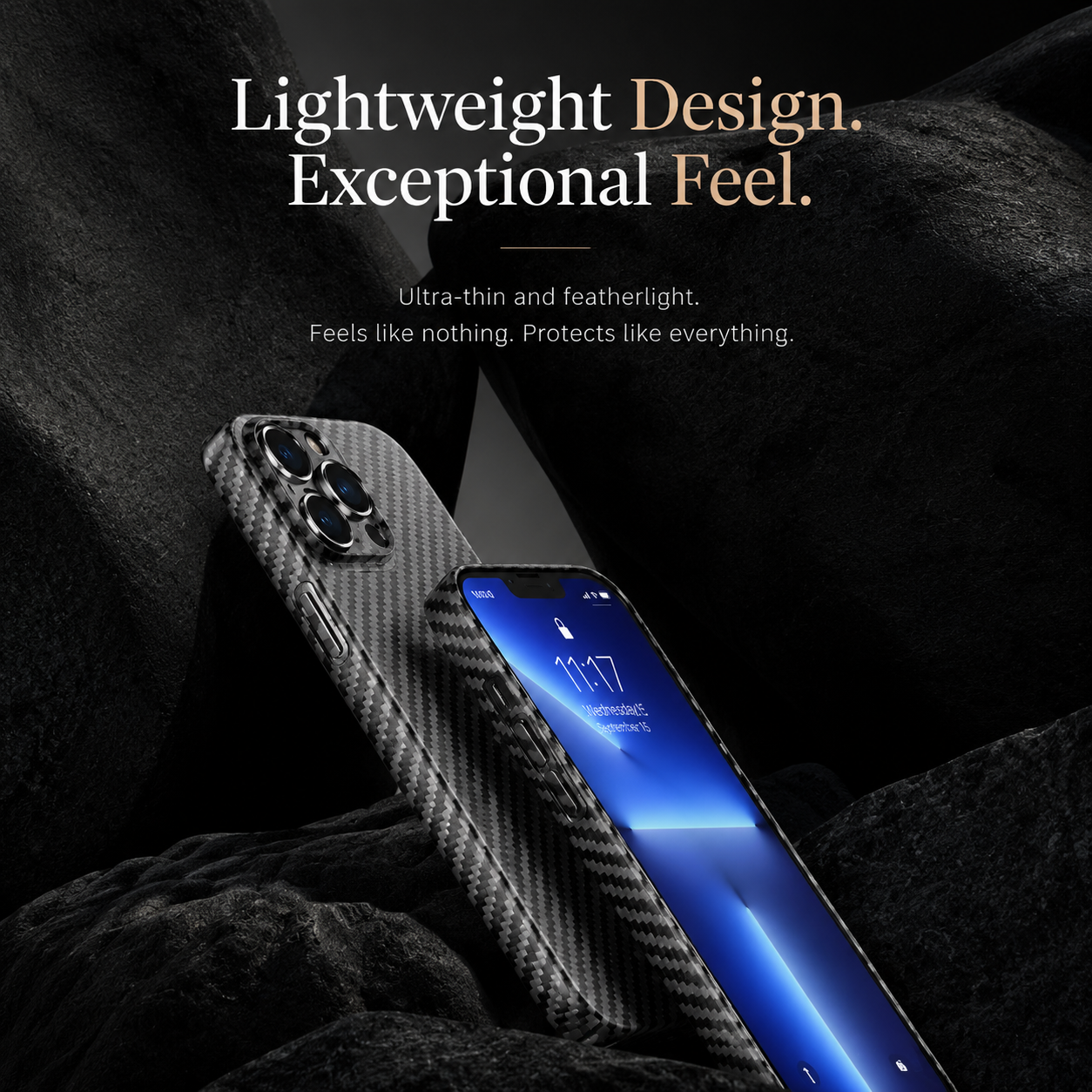 Premium Carbon Fiber MagSafe iPhone Case Magnetic Slim Protective Cover Shockproof Matte Textured Design Wireless Charging Compatible Durable Case