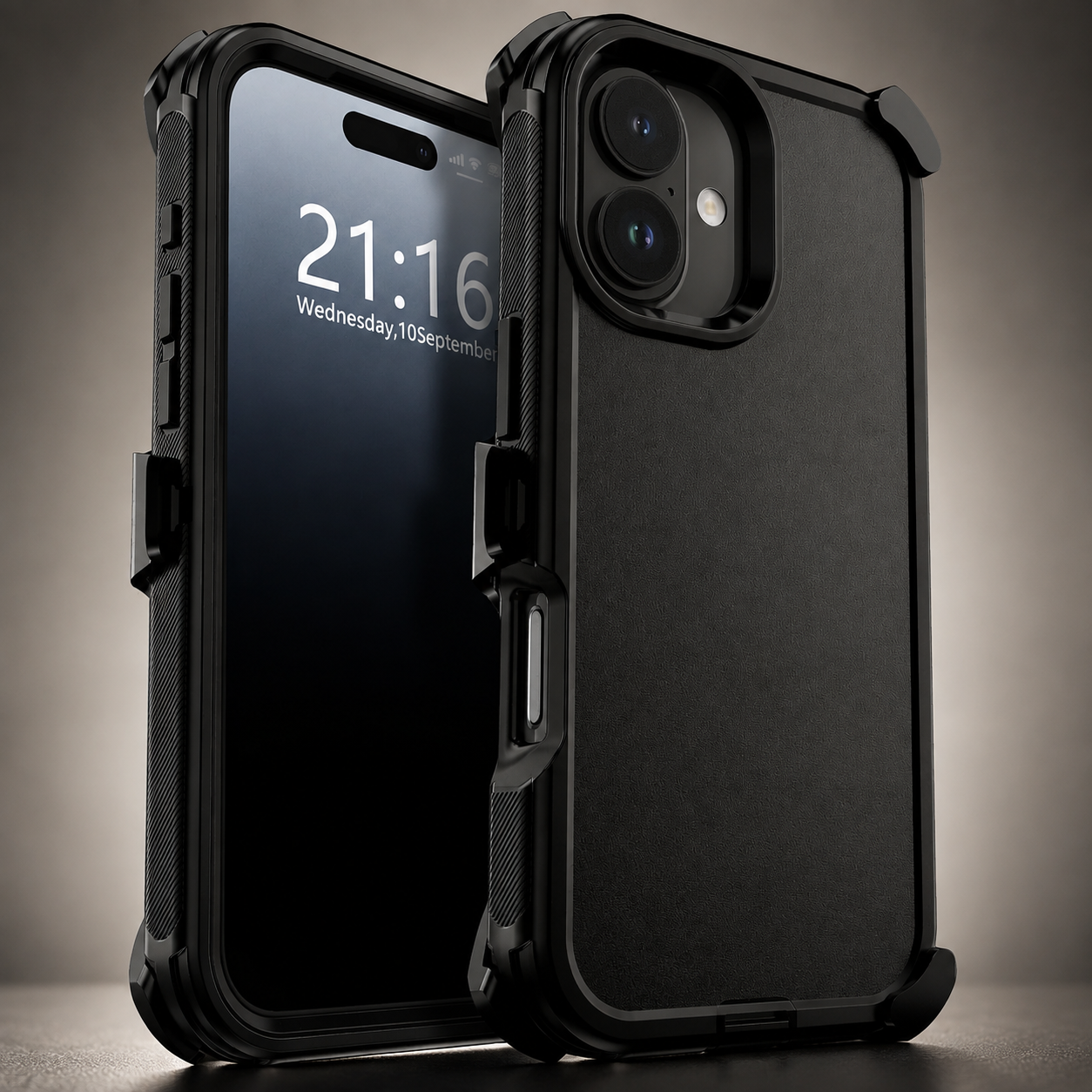 Premium Durable iPhone Case Heavy Duty 3 Layer Hybrid Cover with Belt Clip Holster Shockproof Hard PC Matte Anti Fingerprint Protective Design