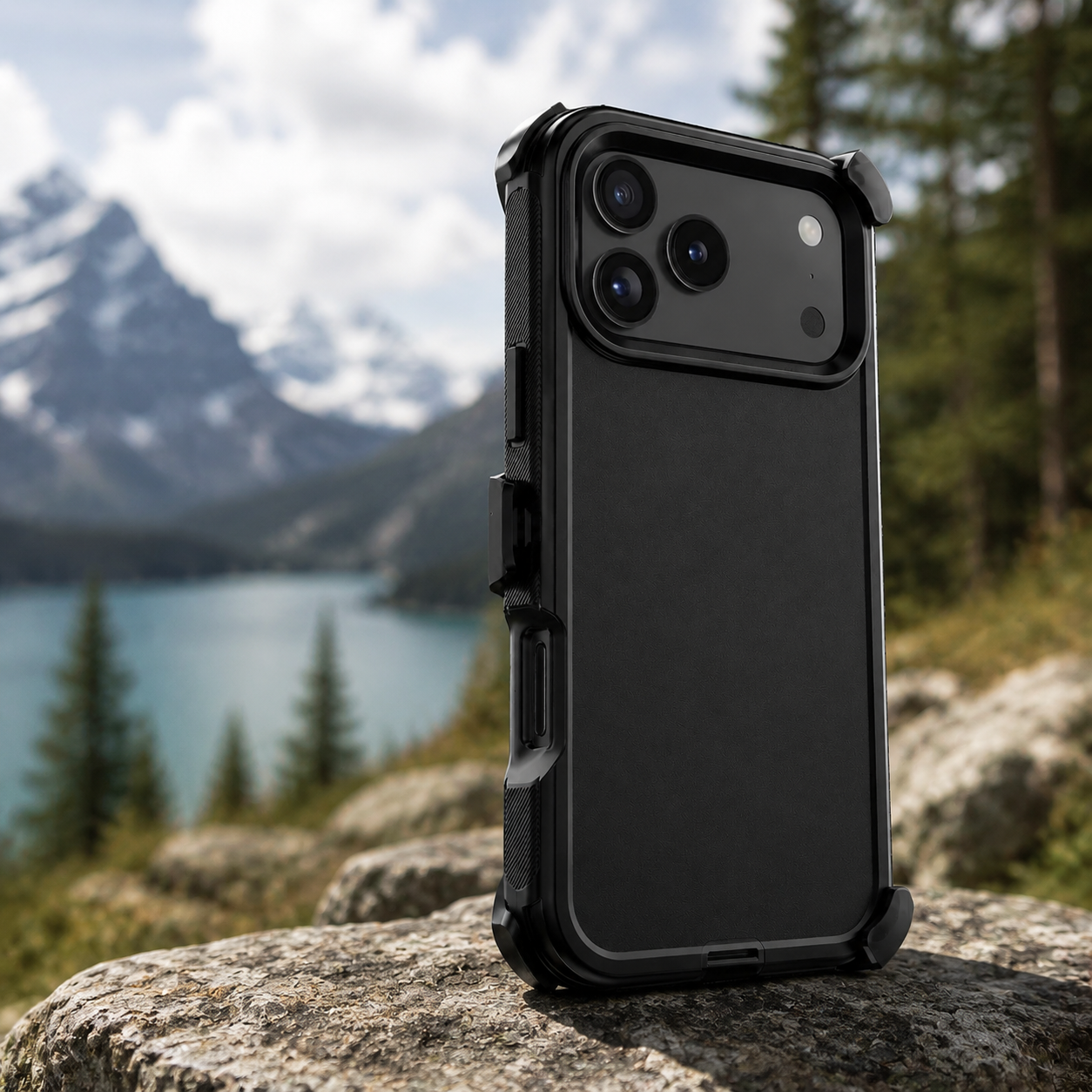 Premium Durable iPhone Case Heavy Duty 3 Layer Hybrid Cover with Belt Clip Holster Shockproof Hard PC Matte Anti Fingerprint Protective Rugged Design