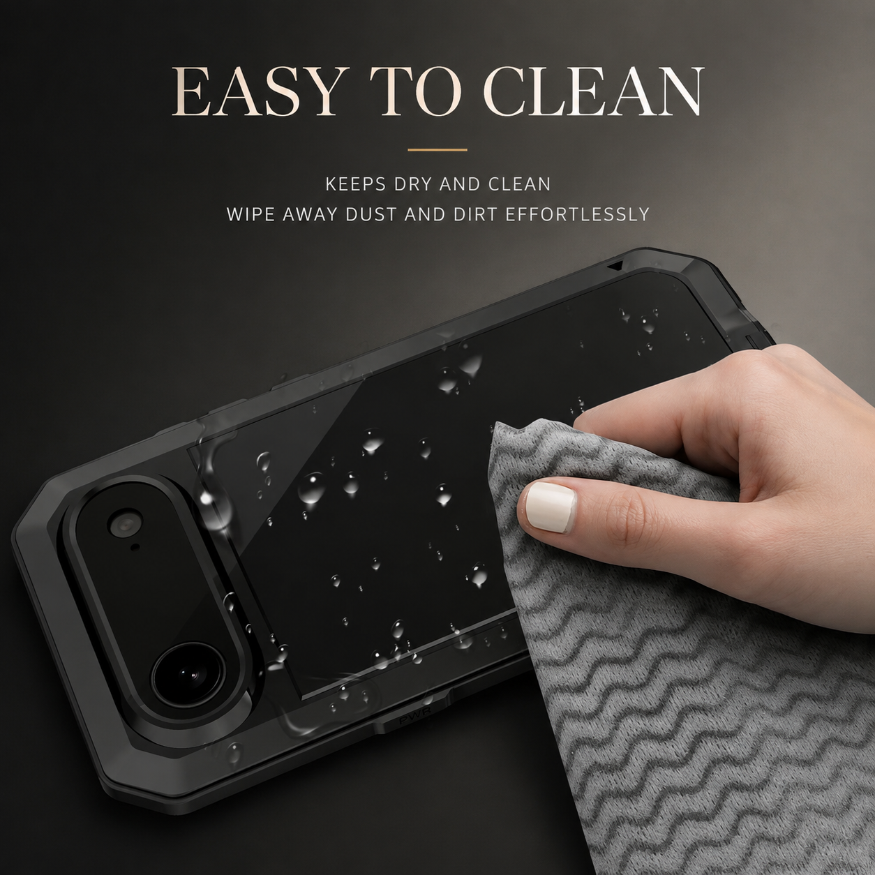 Premium Durable iPhone Case Heavy Duty Metal Cover with Built In Glass Screen Protector Shockproof PC TPU Rugged Anti Scratch Protective Design