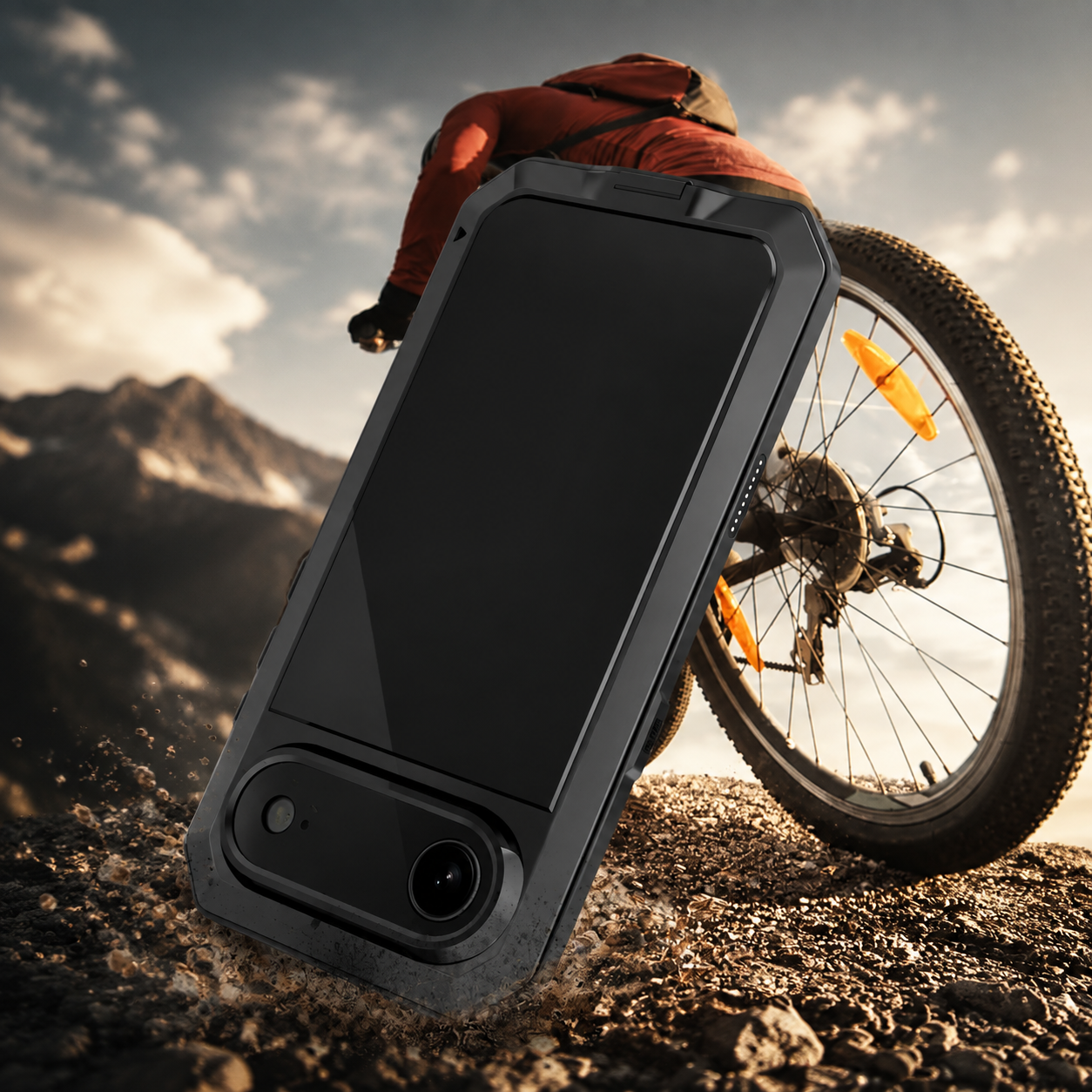 Premium Durable iPhone Case Heavy Duty Metal Cover with Built In Glass Screen Protector Shockproof PC TPU Rugged Anti Scratch Protective Design