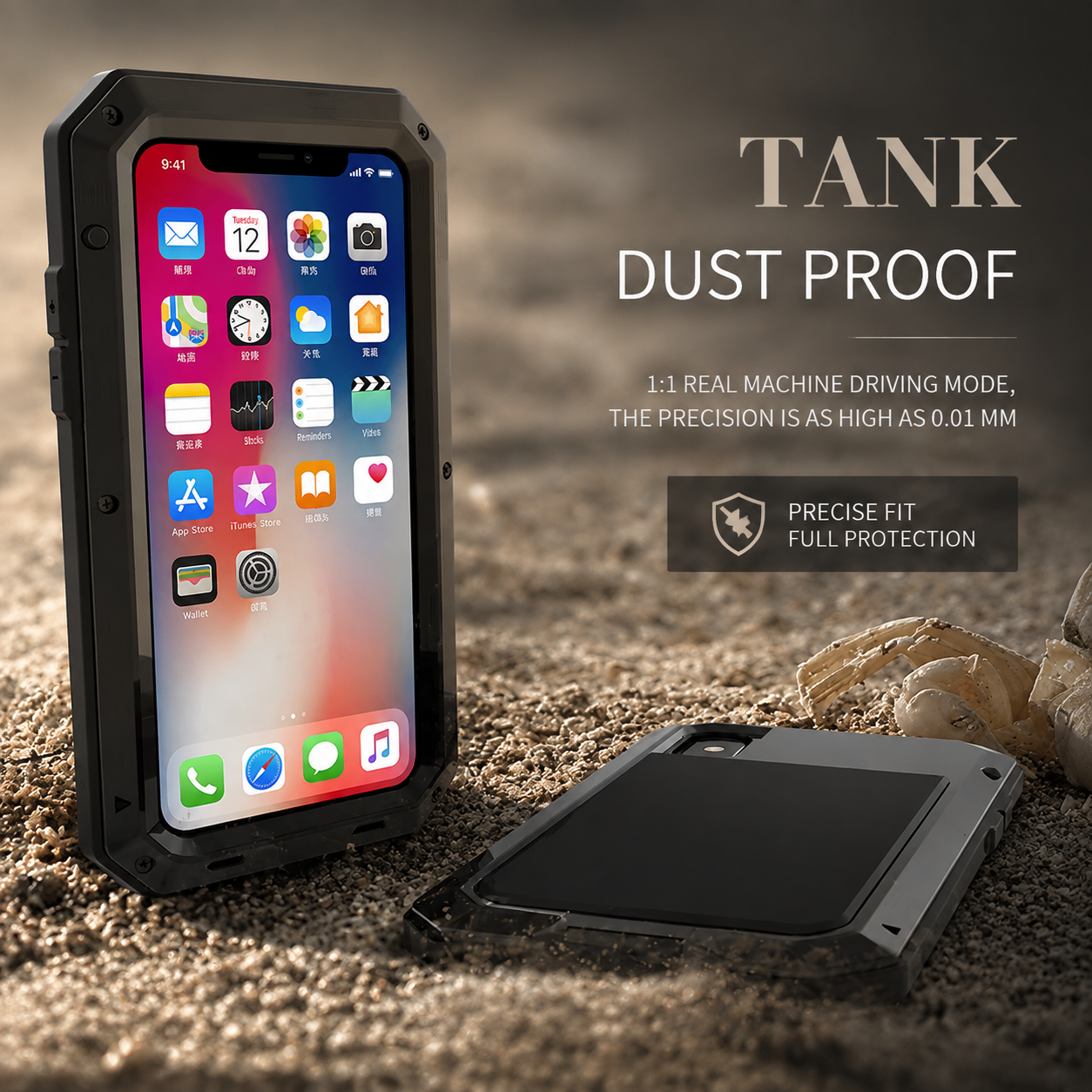 Premium Durable iPhone Case Shockproof Armor Aluminum Metal Full Protective Bumper Cover Anti Fingerprint Non Slip Anti Scratch Rugged Design