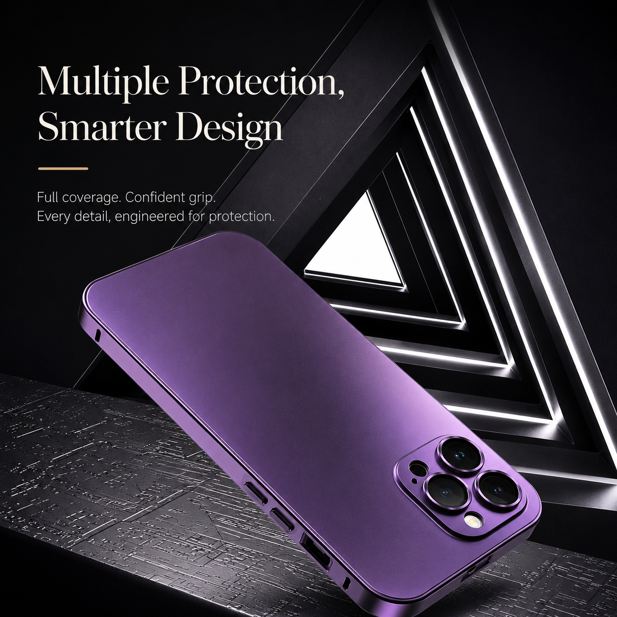 Premium Luxury iPhone Case Aluminum Alloy Frame PC Back Cover Shockproof Camera Protection Slim Lightweight Protective Durable Design Finish