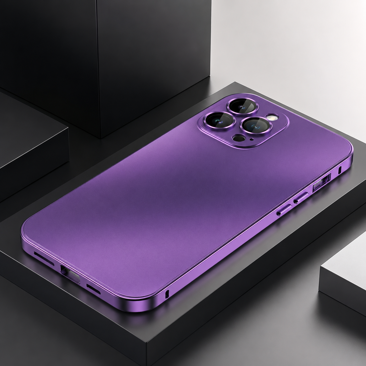Premium Luxury iPhone Case Aluminum Alloy Frame PC Back Cover Shockproof Camera Protection Slim Lightweight Protective Durable Design Finish