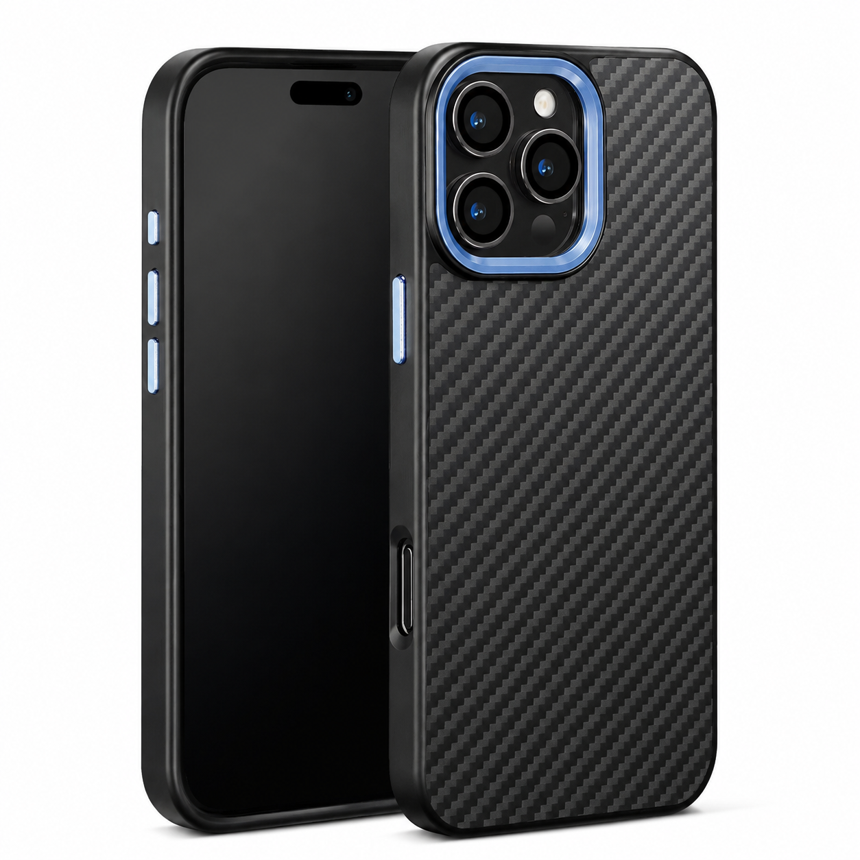 Premium Luxury iPhone Case Carbon Fiber Aramid Armor Cover Metal Frame Shockproof Full Coverage Wireless Charging Protective Durable Design Finish