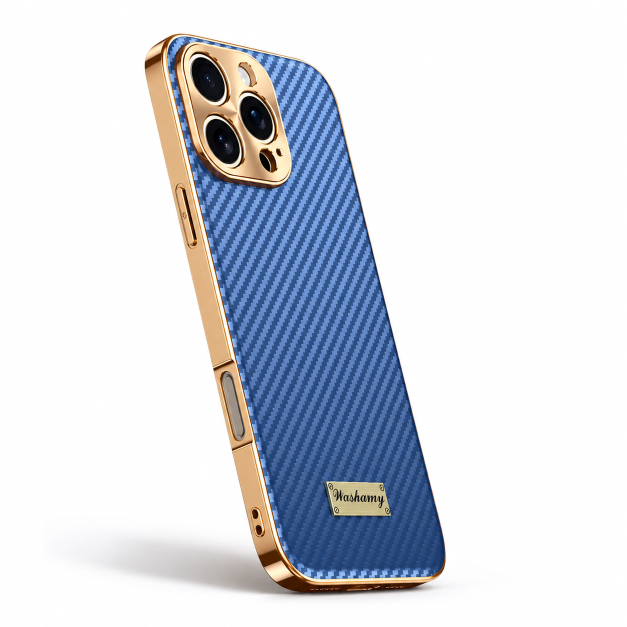 Premium Luxury iPhone Case Carbon Fiber Textured Leather Cover Alloy Metal Lens Guard Shockproof Slim Fit Wireless Charging Compatible Durable Design Finish