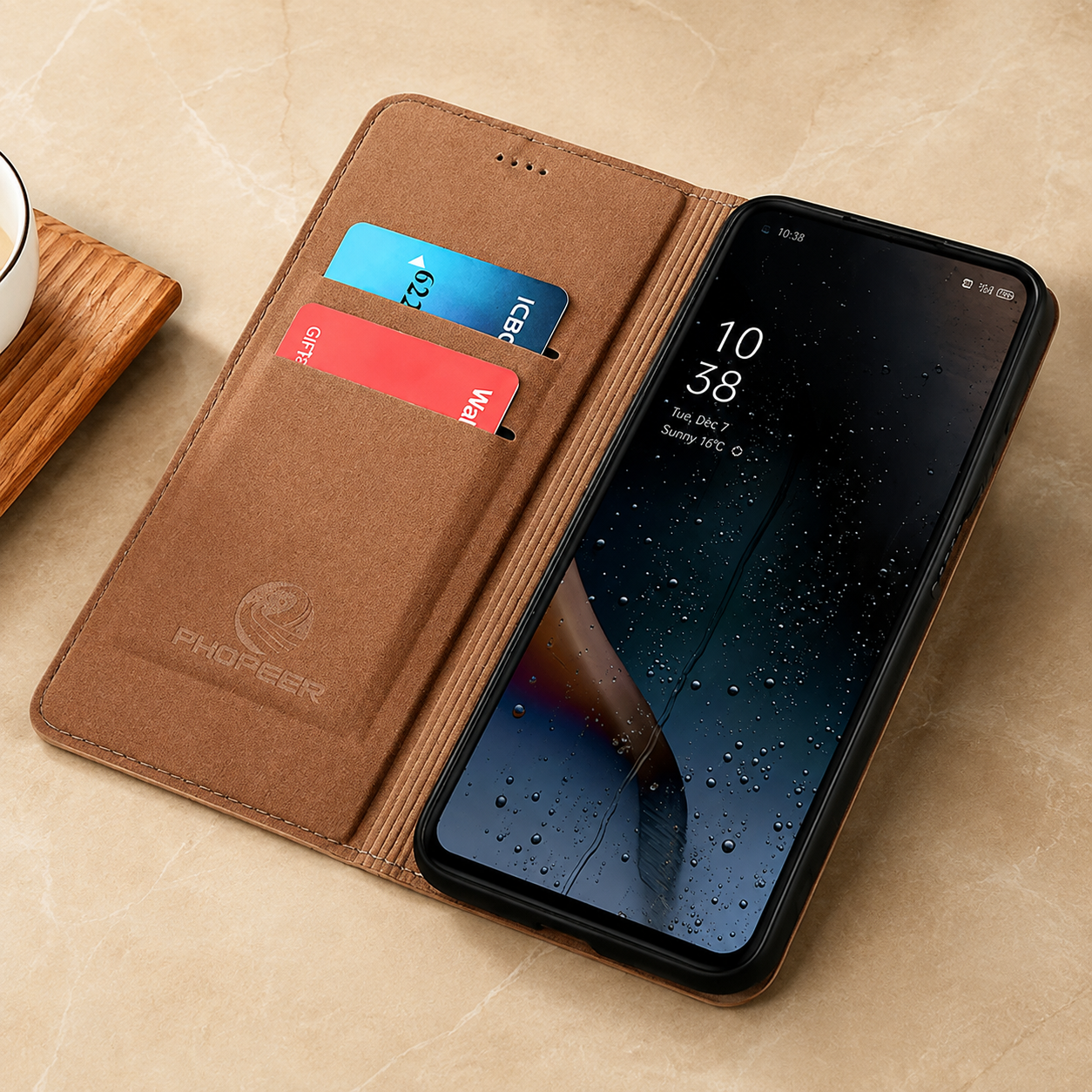 Premium Luxury iPhone Case Genuine Nappa Leather Wallet Flip Cover Card Holder Magnetic Closure Shockproof Full Body Protection Slim Business Design Finish