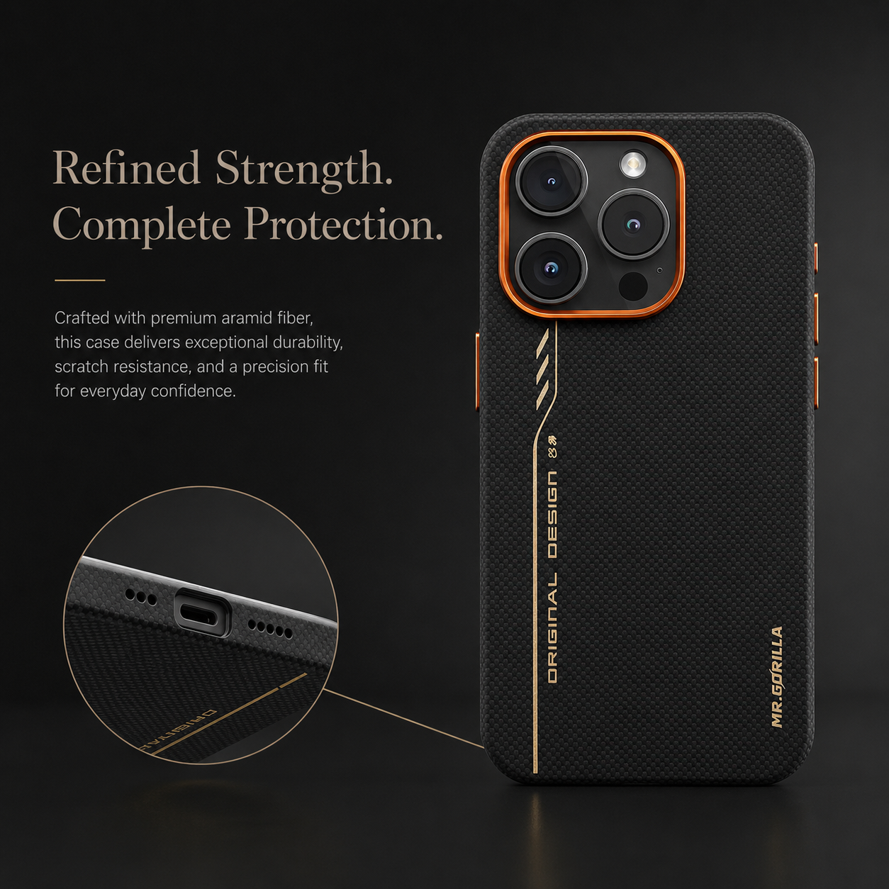 Premium Luxury iPhone Case MagSafe Compatible 600D Kevlar Aramid Fiber Cover Magnetic Shockproof Half Wrapped Anti Fingerprint Protective Durable Design Finish