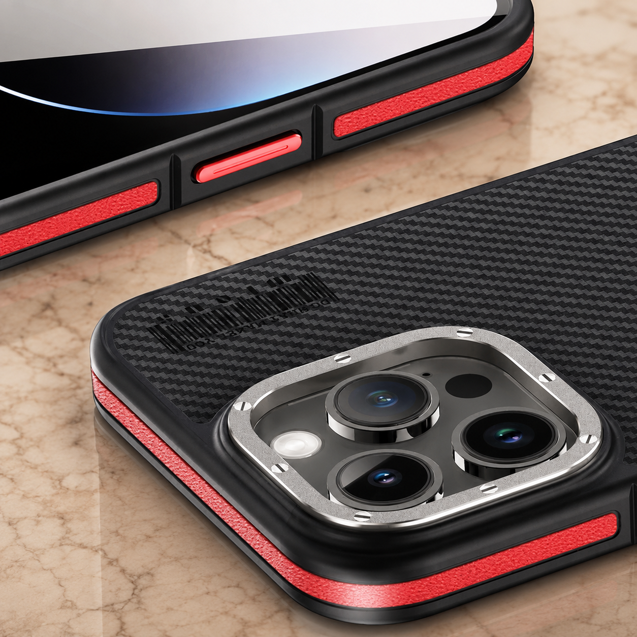 Premium Luxury iPhone Case MagSafe Compatible 600D Kevlar Carbon Fiber Cover Metal Camera Ring Dual Layer Shockproof Half Wrapped Protective Durable Design Finish