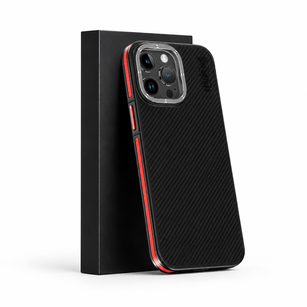 Premium Luxury iPhone Case MagSafe Compatible 600D Kevlar Carbon Fiber Cover Metal Camera Ring Dual Layer Shockproof Half Wrapped Protective Durable Design Finish
