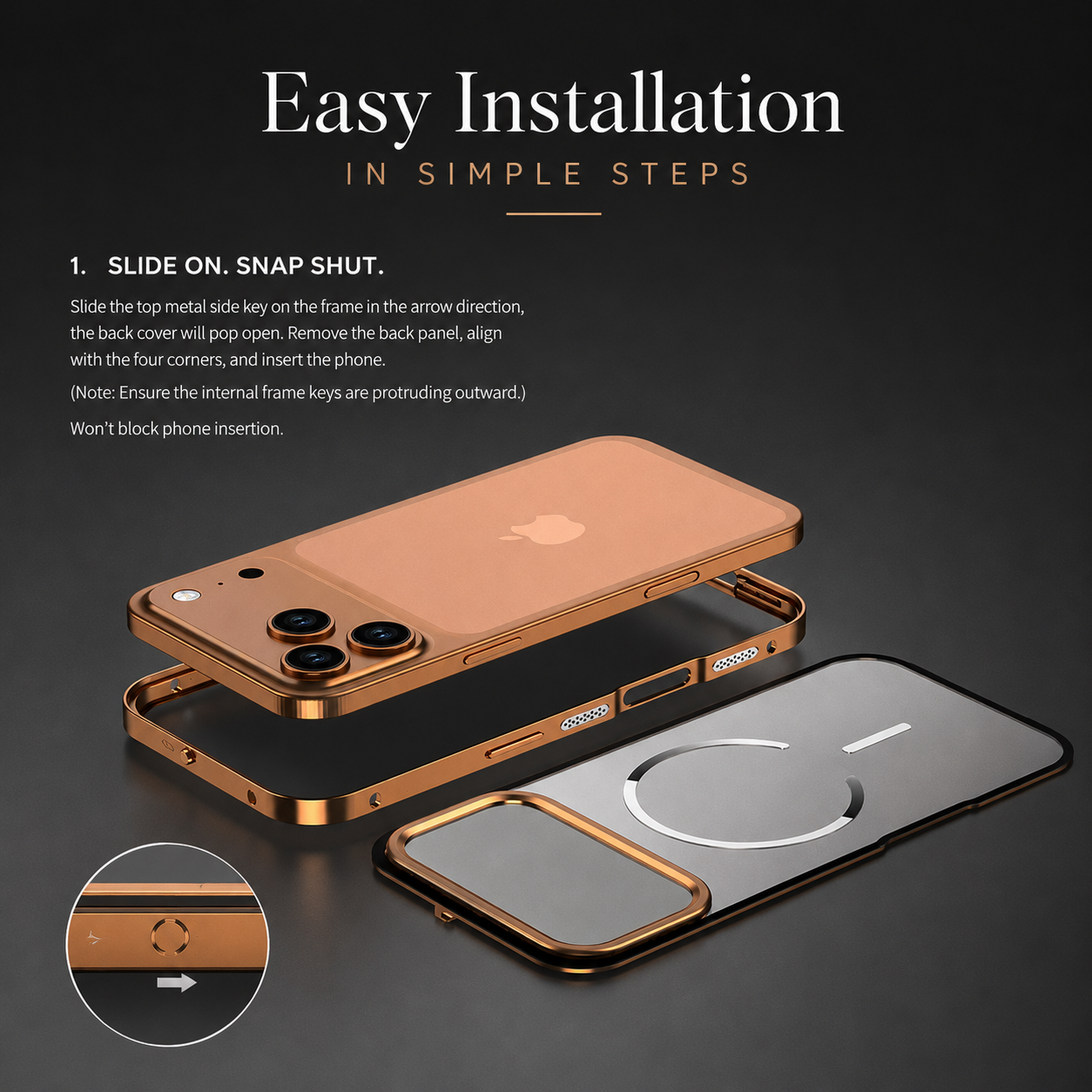 Premium Luxury iPhone Case MagSafe Compatible Aluminum Alloy Frosted Magnetic Backplate Full Protection Anti Fingerprint Slim Durable Design