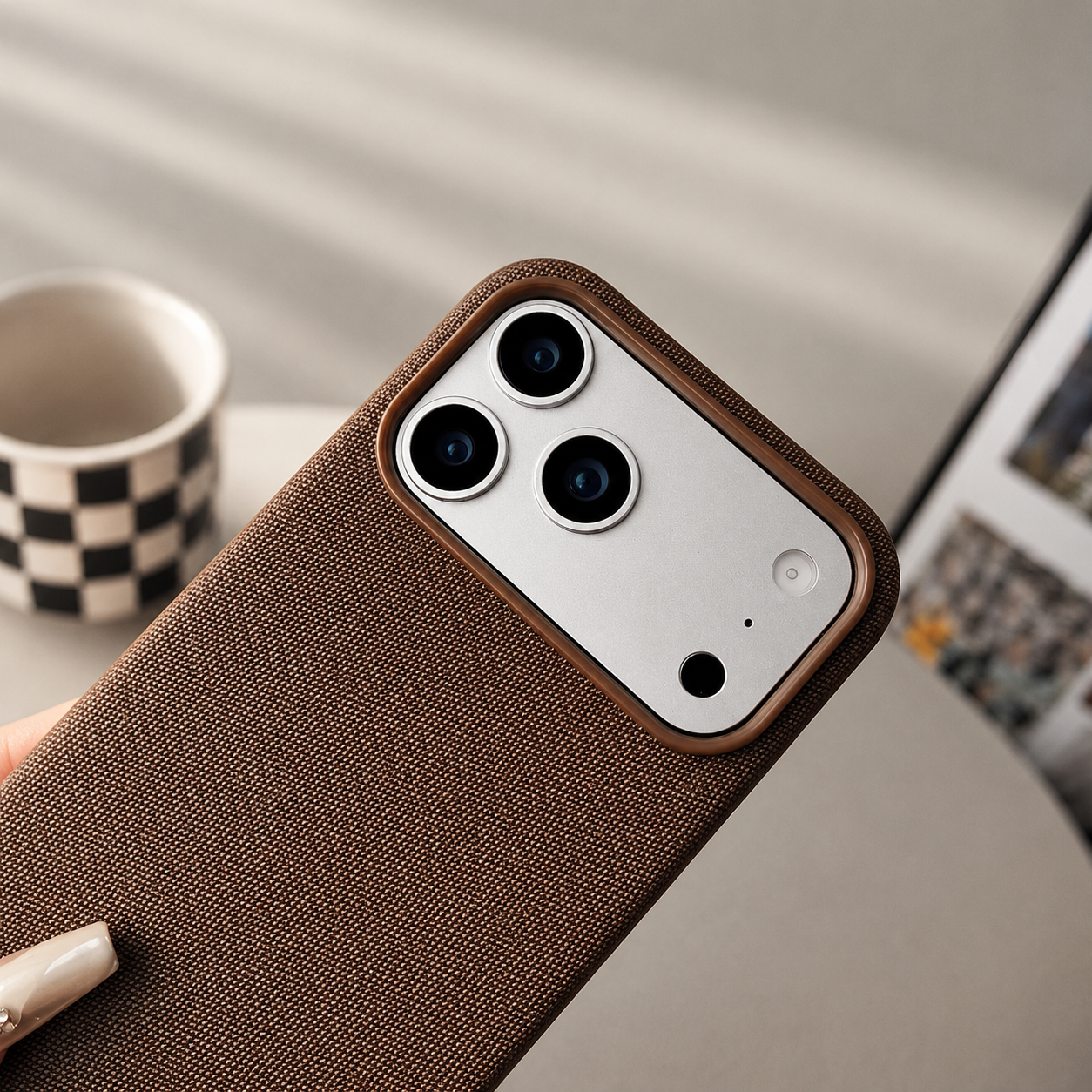 Premium Luxury iPhone Case MagSafe Compatible Business Cover Wireless Charging Full Protection Polyester Fiber Durable Protective Design Finish