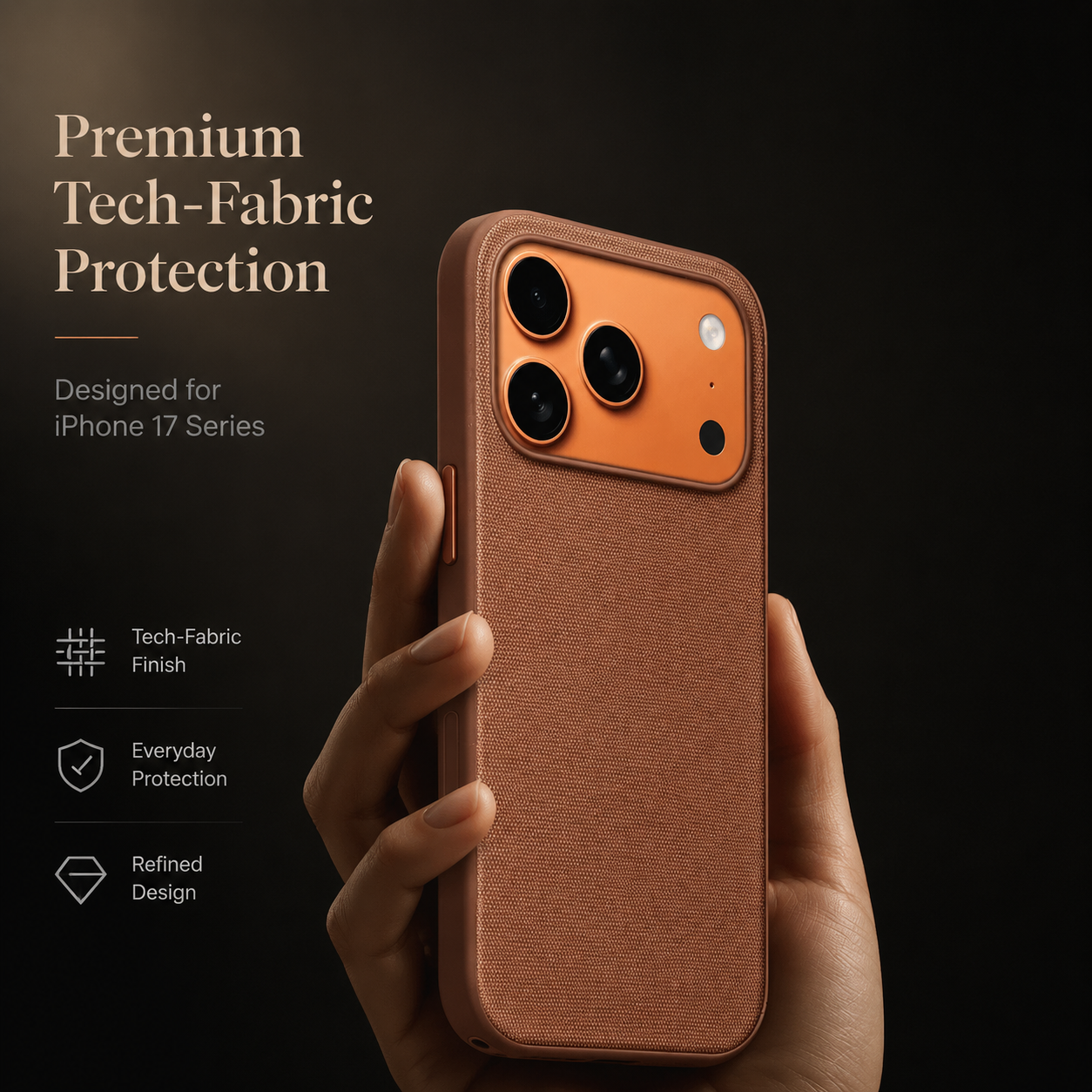 Premium Luxury iPhone Case MagSafe Compatible Business Cover Wireless Charging Full Protection Polyester Fiber Durable Protective Design Finish