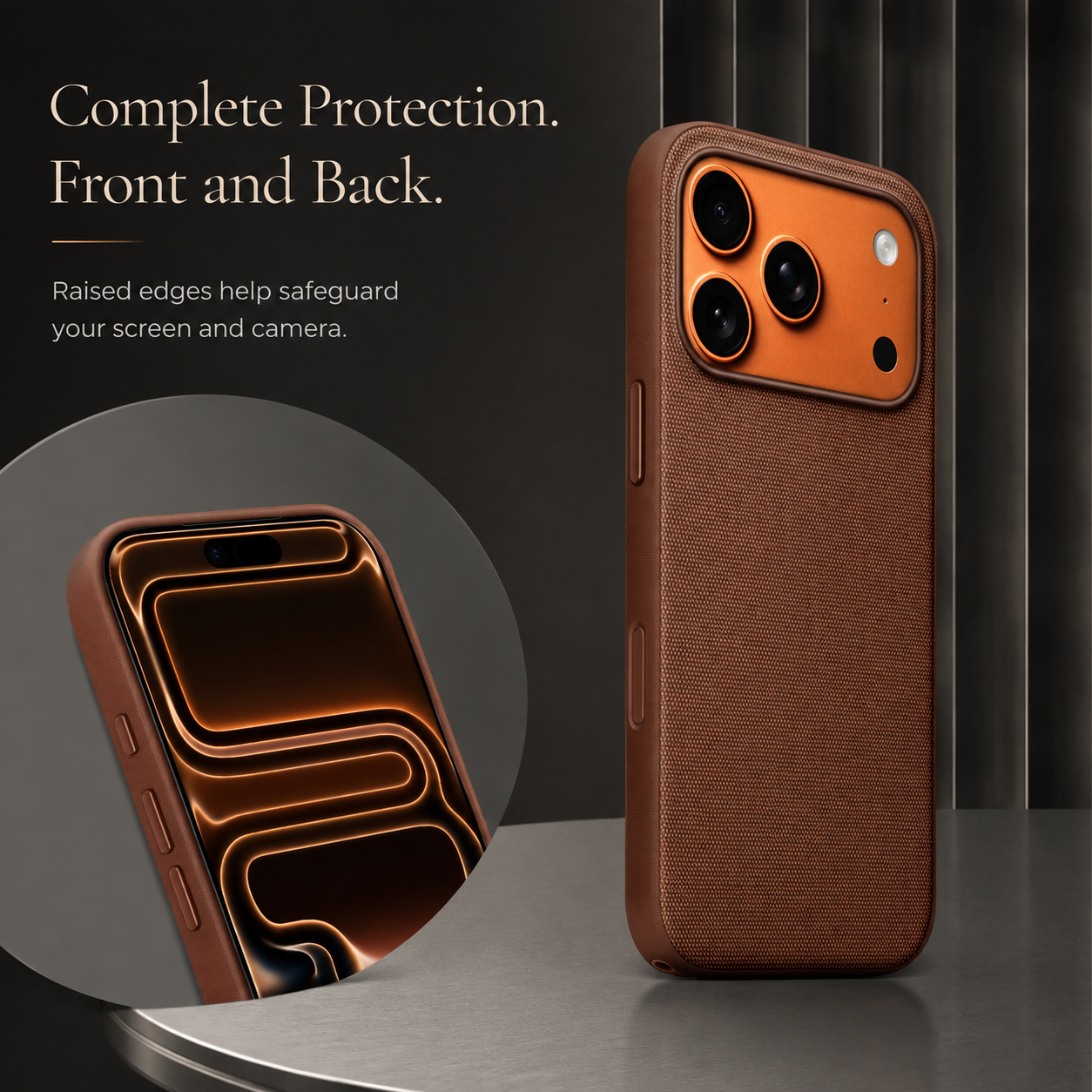 Premium Luxury iPhone Case MagSafe Compatible Business Cover Wireless Charging Full Protection Polyester Fiber Durable Protective Design Finish
