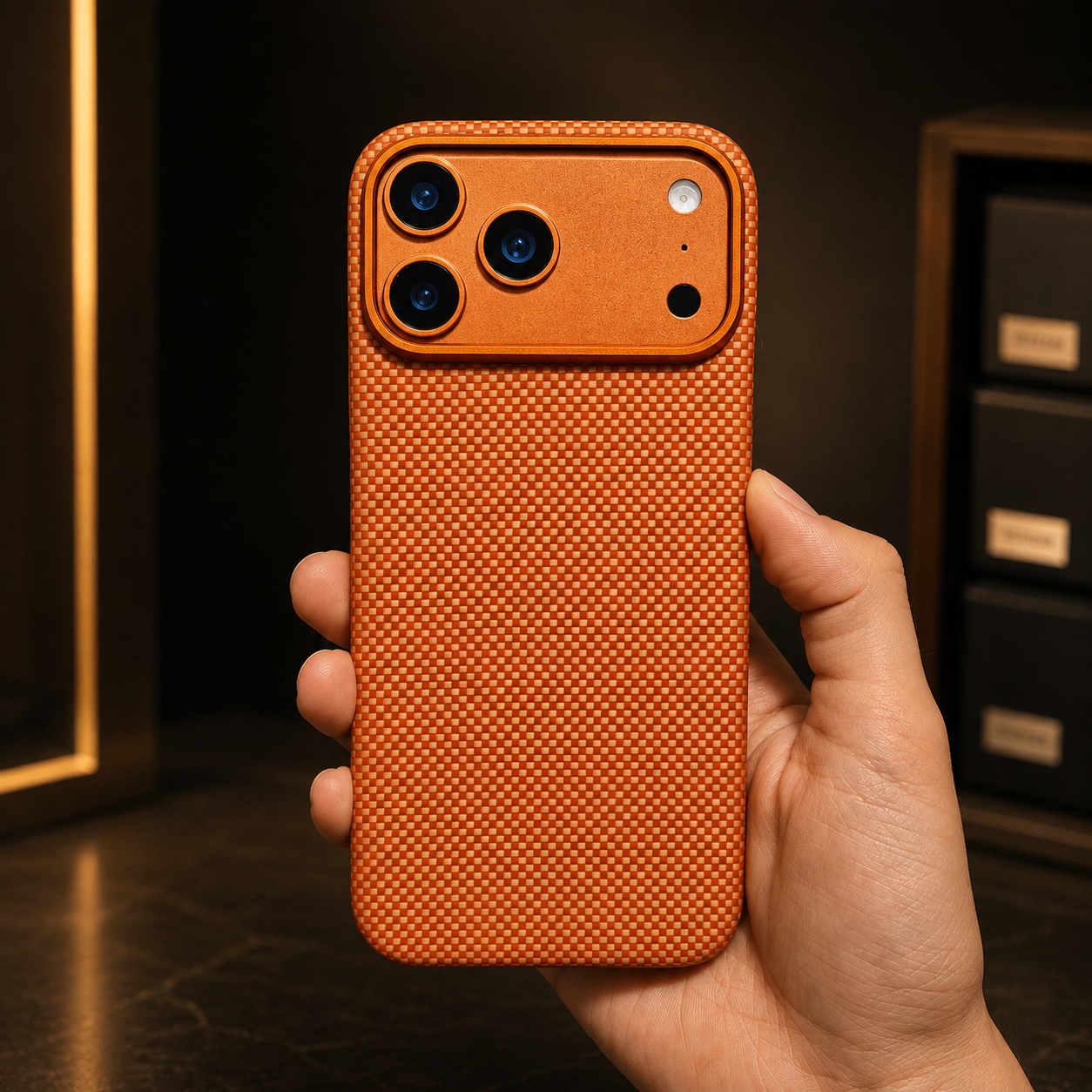 Premium Luxury iPhone Case MagSafe Compatible Carbon Aramid Fiber Cover Kevlar Build Shockproof Full Body Protective Durable Design Finish Matte