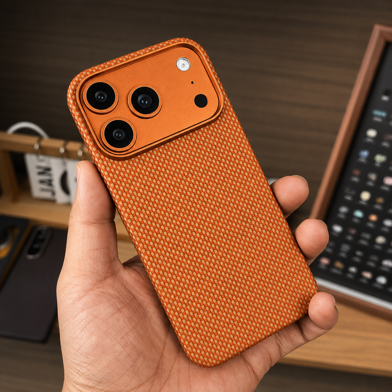 Premium Luxury iPhone Case MagSafe Compatible Carbon Aramid Fiber Cover Kevlar Build Shockproof Full Body Protective Durable Design Finish Matte