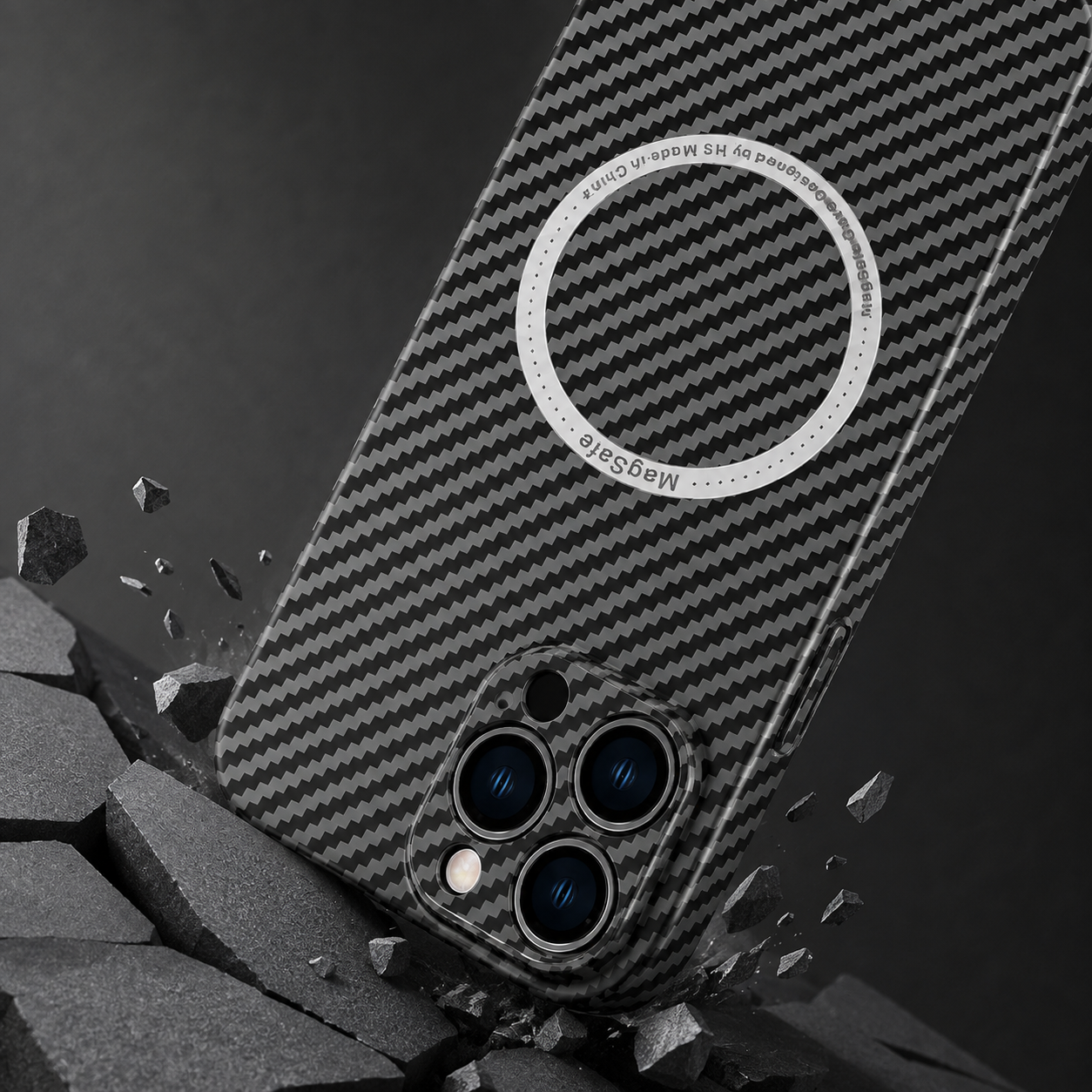 Premium Luxury iPhone Case MagSafe Compatible Carbon Fiber Magnetic Cover Shockproof Camera Lens Protection Slim Lightweight Protective Design Finish