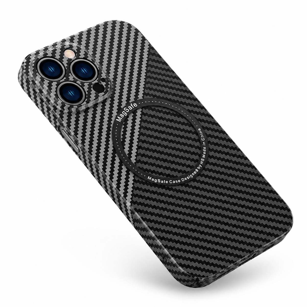 Premium Luxury iPhone Case MagSafe Compatible Carbon Fiber Magnetic Cover Shockproof Camera Lens Protection Slim Lightweight Protective Design Finish