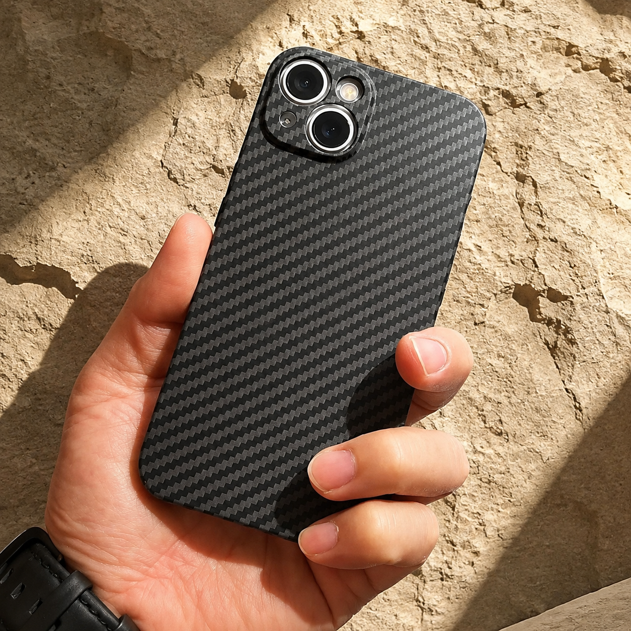 Premium Luxury iPhone Case MagSafe Compatible Carbon Fiber Texture Matte Cover Hard PC Shockproof Camera Protection Ultra Thin Slim Durable Design Finish