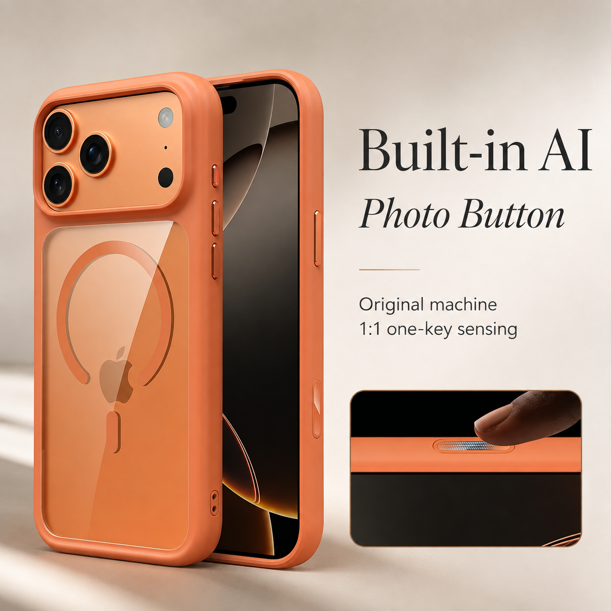 Premium Luxury iPhone Case MagSafe Compatible Clear Armor Cover AI Camera Button Shockproof Anti Scratch Full Protection Durable Protective Design