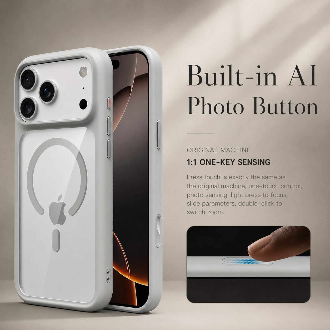 Premium Luxury iPhone Case MagSafe Compatible Clear Armor Cover AI Camera Button Shockproof Anti Scratch Full Protection Durable Protective Design