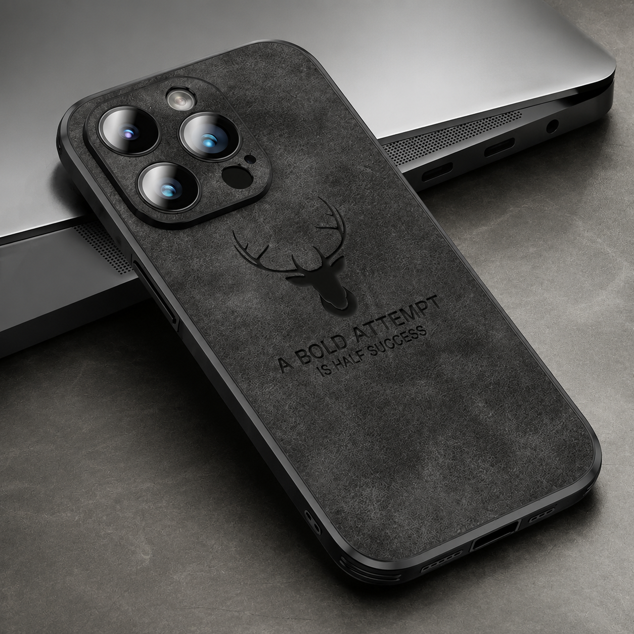 Premium Luxury iPhone Case MagSafe Compatible Deer Leather Texture Silicone Cover Shockproof Camera Lens Protection Slim Bumper Durable Design Finish