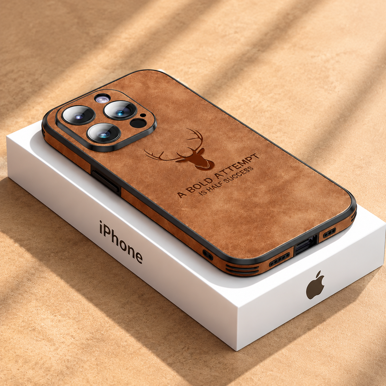 Premium Luxury iPhone Case MagSafe Compatible Deer Leather Texture Silicone Cover Shockproof Camera Lens Protection Slim Bumper Durable Design Finish