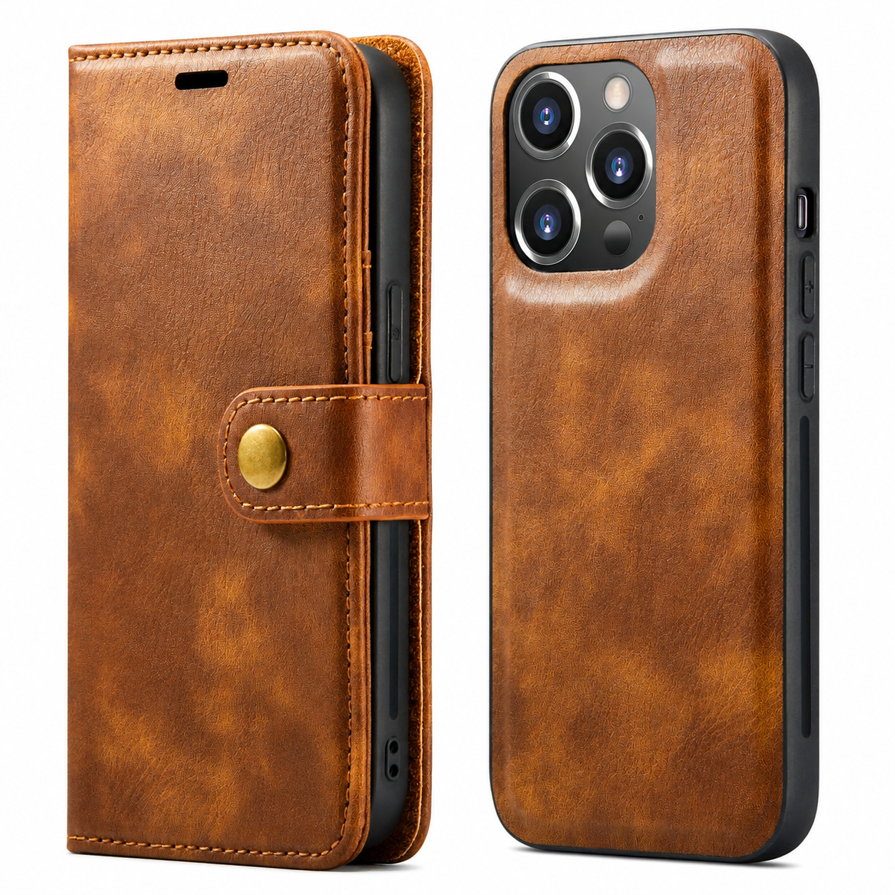 Premium Luxury iPhone Case MagSafe Compatible Detachable Magnetic Wallet Leather Cover Card Holder Shockproof Camera Protection Slim Design Finish