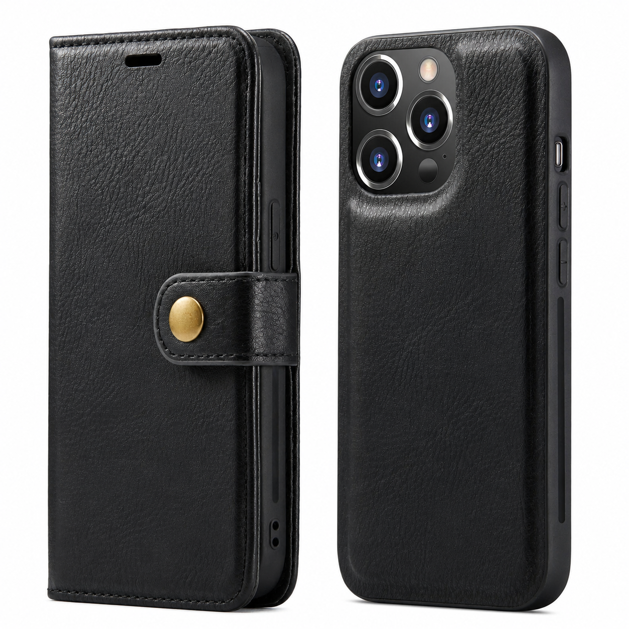 Premium Luxury iPhone Case MagSafe Compatible Detachable Magnetic Wallet Leather Cover Card Holder Shockproof Camera Protection Slim Design Finish